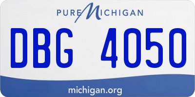 MI license plate DBG4050