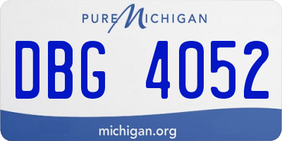 MI license plate DBG4052