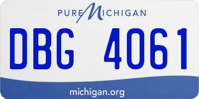 MI license plate DBG4061