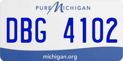 MI license plate DBG4102