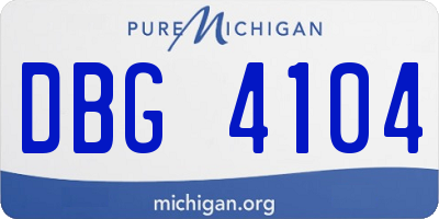 MI license plate DBG4104