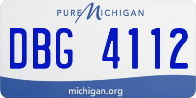 MI license plate DBG4112