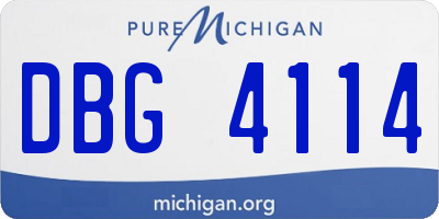 MI license plate DBG4114