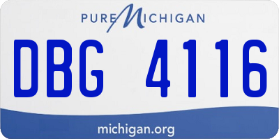 MI license plate DBG4116