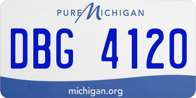 MI license plate DBG4120