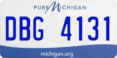 MI license plate DBG4131