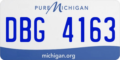 MI license plate DBG4163