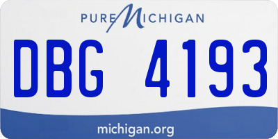 MI license plate DBG4193