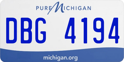 MI license plate DBG4194