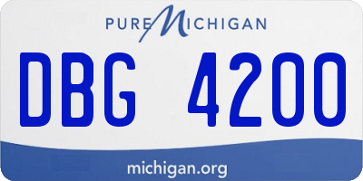 MI license plate DBG4200