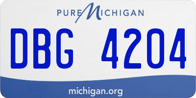 MI license plate DBG4204
