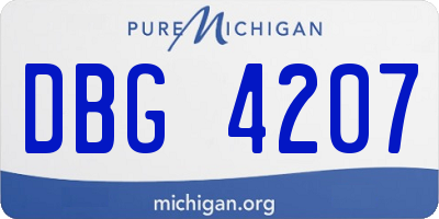 MI license plate DBG4207