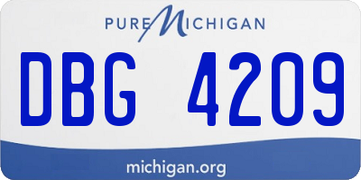 MI license plate DBG4209