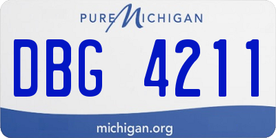 MI license plate DBG4211