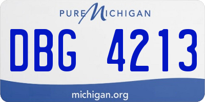 MI license plate DBG4213