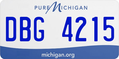 MI license plate DBG4215
