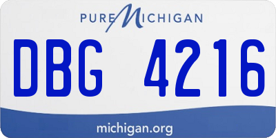 MI license plate DBG4216