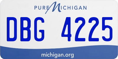 MI license plate DBG4225