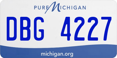 MI license plate DBG4227