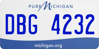MI license plate DBG4232