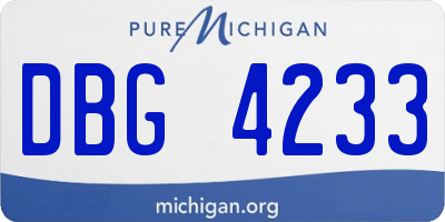 MI license plate DBG4233