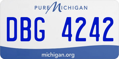 MI license plate DBG4242