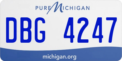 MI license plate DBG4247