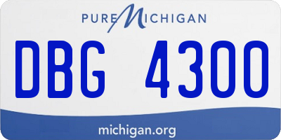 MI license plate DBG4300