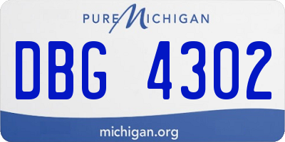 MI license plate DBG4302