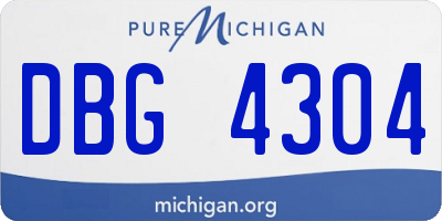 MI license plate DBG4304