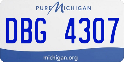 MI license plate DBG4307