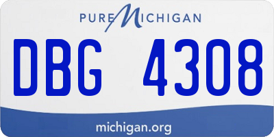 MI license plate DBG4308