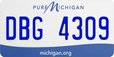MI license plate DBG4309