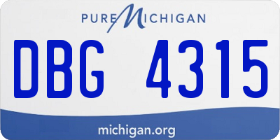 MI license plate DBG4315
