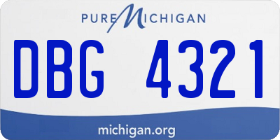 MI license plate DBG4321