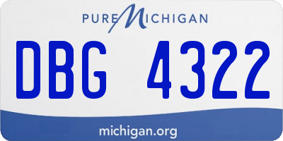MI license plate DBG4322
