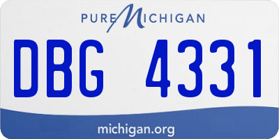 MI license plate DBG4331