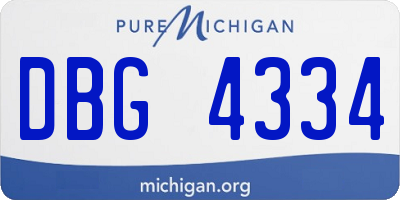 MI license plate DBG4334
