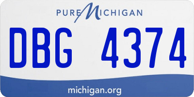 MI license plate DBG4374