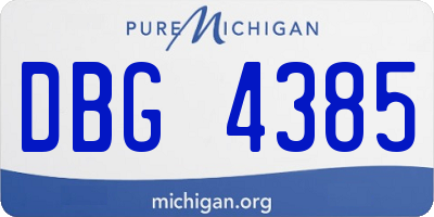 MI license plate DBG4385