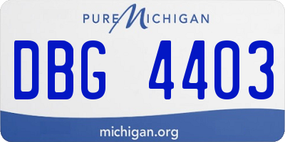 MI license plate DBG4403