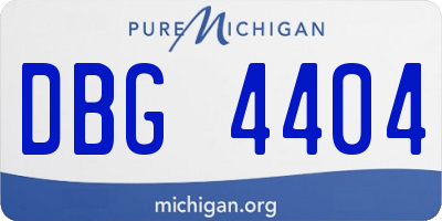 MI license plate DBG4404