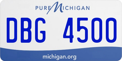 MI license plate DBG4500
