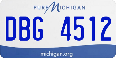 MI license plate DBG4512