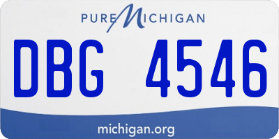 MI license plate DBG4546