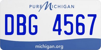 MI license plate DBG4567