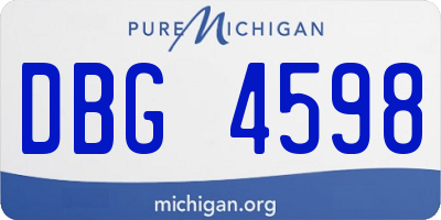 MI license plate DBG4598