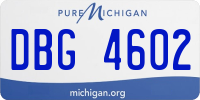 MI license plate DBG4602