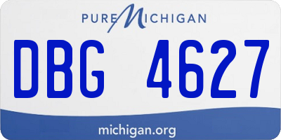 MI license plate DBG4627