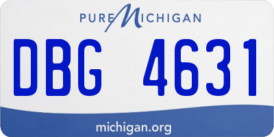 MI license plate DBG4631